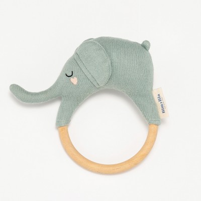 Bim Bla® Soft rattle with teether - mint elephant