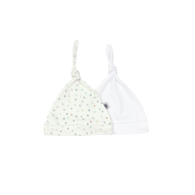 Cotton hats 2 pieces - Dots & White