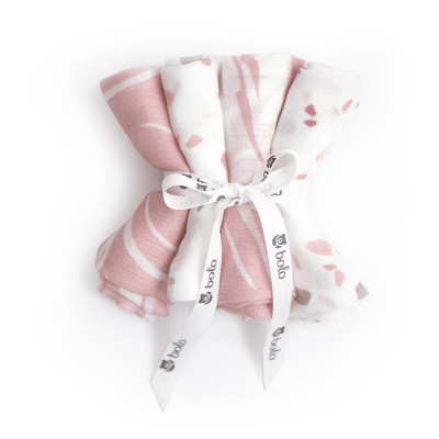 Bolo® 4 Bamboo tetra nappies 43x43 cm - pink abstraction...