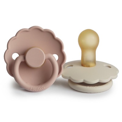 Frigg® Pacifers latex Daisy Blush / Cream 2 pcs