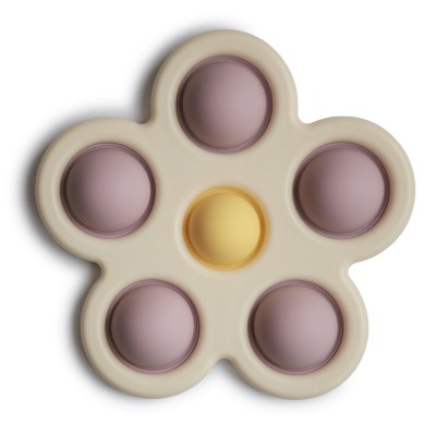 Mushie® Flower Press Toy (Soft Lilac/Pale Daffodil/Ivory)