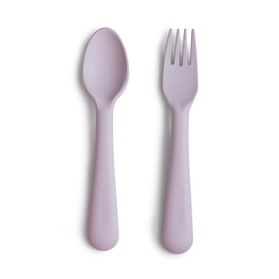Mushie® Forchetta e cucchiaio (Soft Lilac)