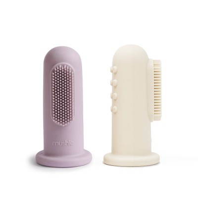 Mushie® finger toothbrush (Soft Lilac/Ivory)