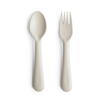 Mushie® Fork & Spoon (Ivory)
