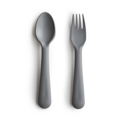 Mushie® Fork & Spoon (Smoke)
