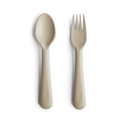 Mushie® Fork & Spoon (Vanilla)