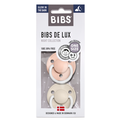 Bibs® Blush & Vanilla Night Silicone - De Lux (0-36m)